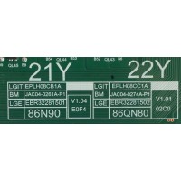 LED DRIVER PARA TV LG NANOCELL / NUMERO DE PARTE EBR32281502 / EPLH08CC1A / JAC04-0274A-P1 / 3PCR02846C / 86QN80 / PANEL NC860DQD-AALH1 / MODELO 86QNED80UQA / 86QNED80UQA.BUSYLKR